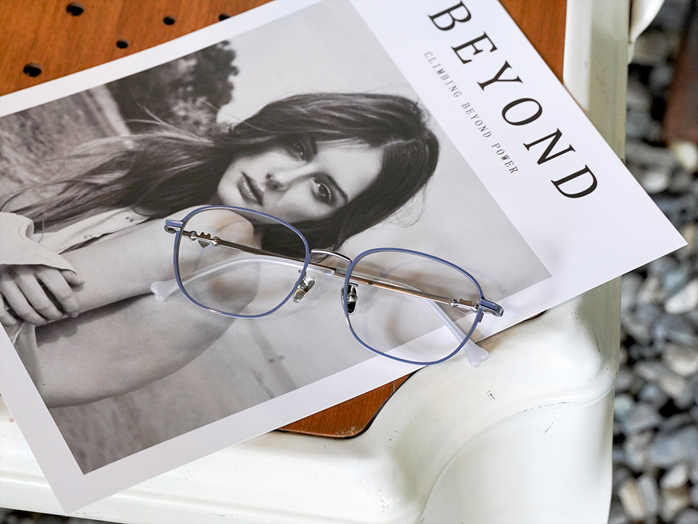 K-DESIGN動物聯萌 | 哈財雙寶 長方框眼鏡 | 迷霧藍