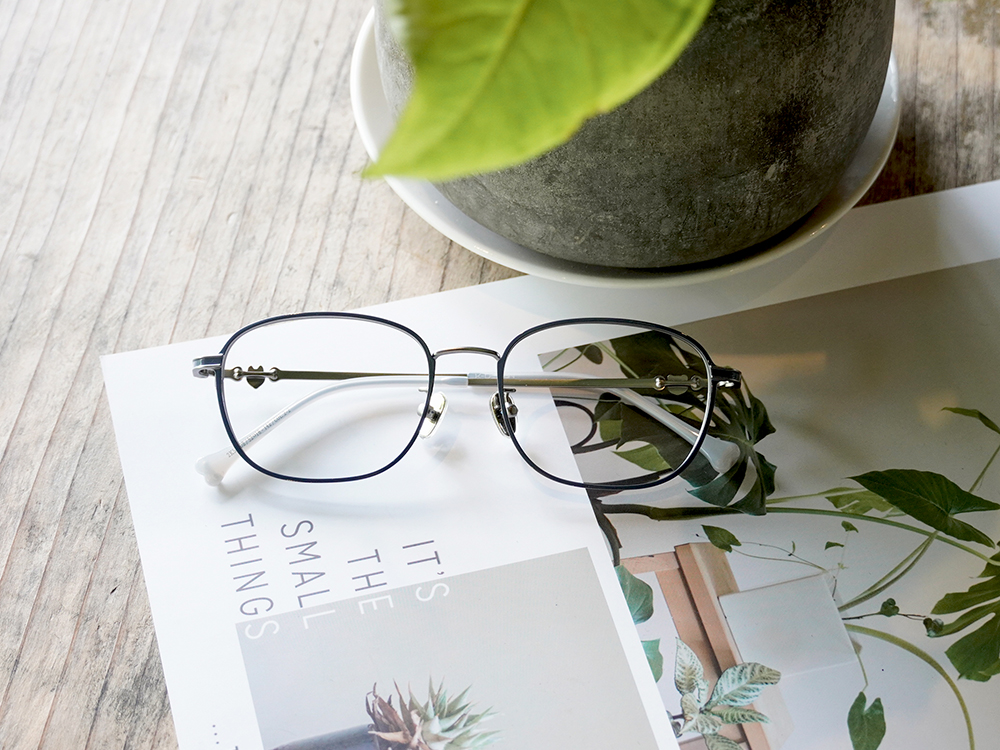 K-DESIGN動物聯萌 | 哈財雙寶 長方框眼鏡 | 迷霧藍