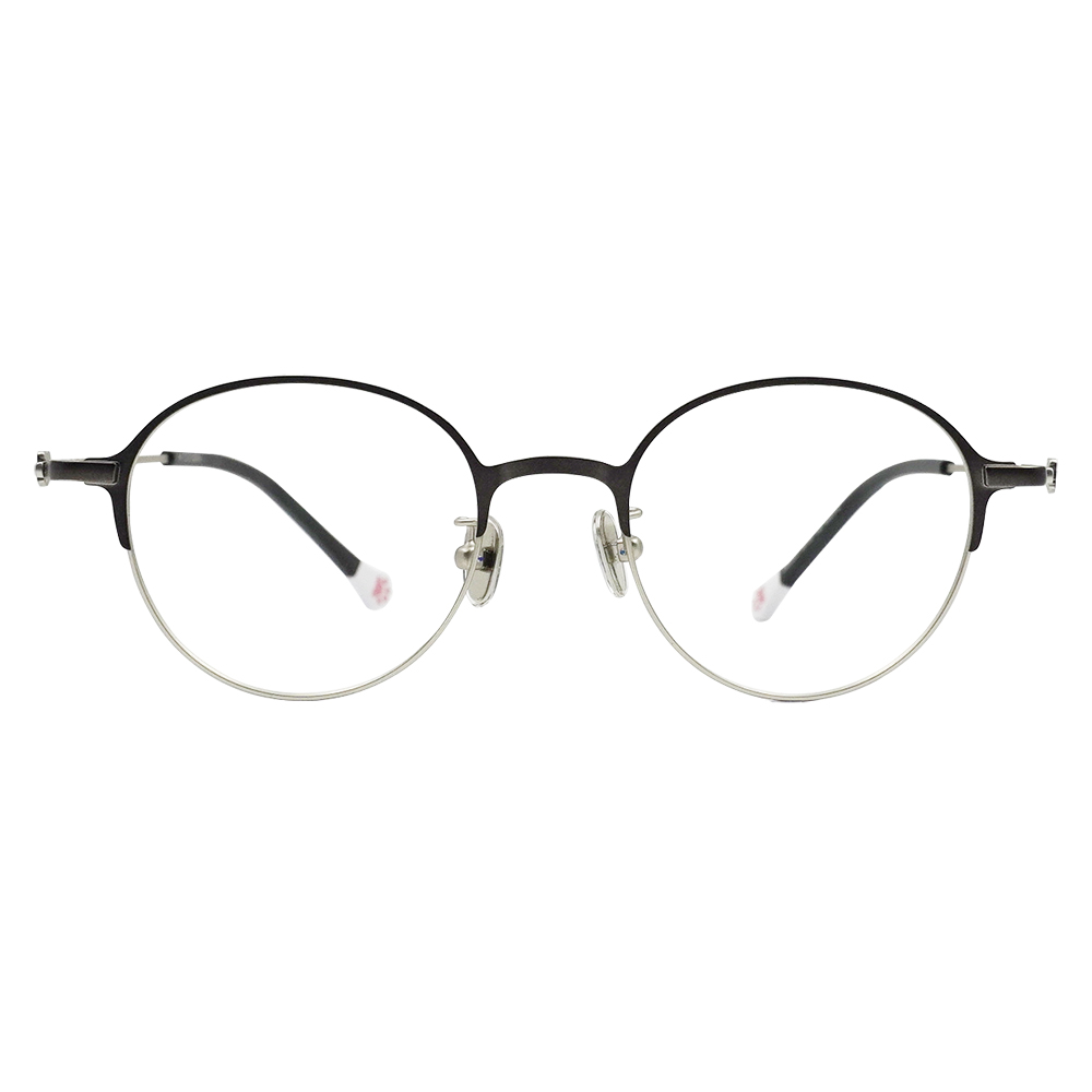 K-DESIGN動物聯萌 | 賓士喵 圓框眼鏡 | 灰X銀