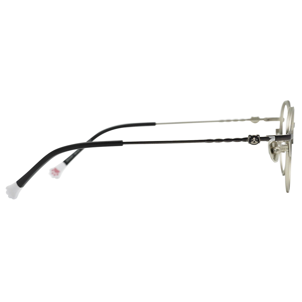 K-DESIGN動物聯萌 | 賓士喵 圓框眼鏡 | 灰X銀