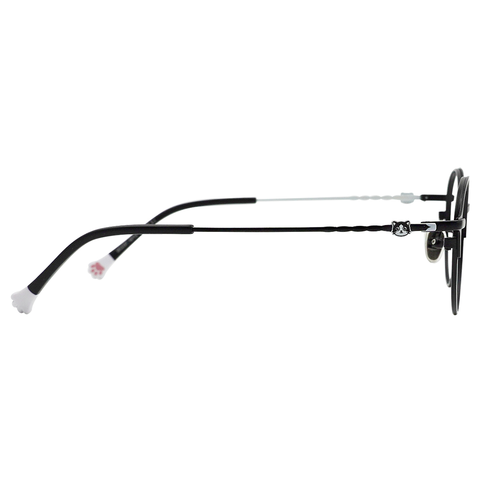 K-DESIGN動物聯萌 | 賓士喵 圓框眼鏡 | 黑X白