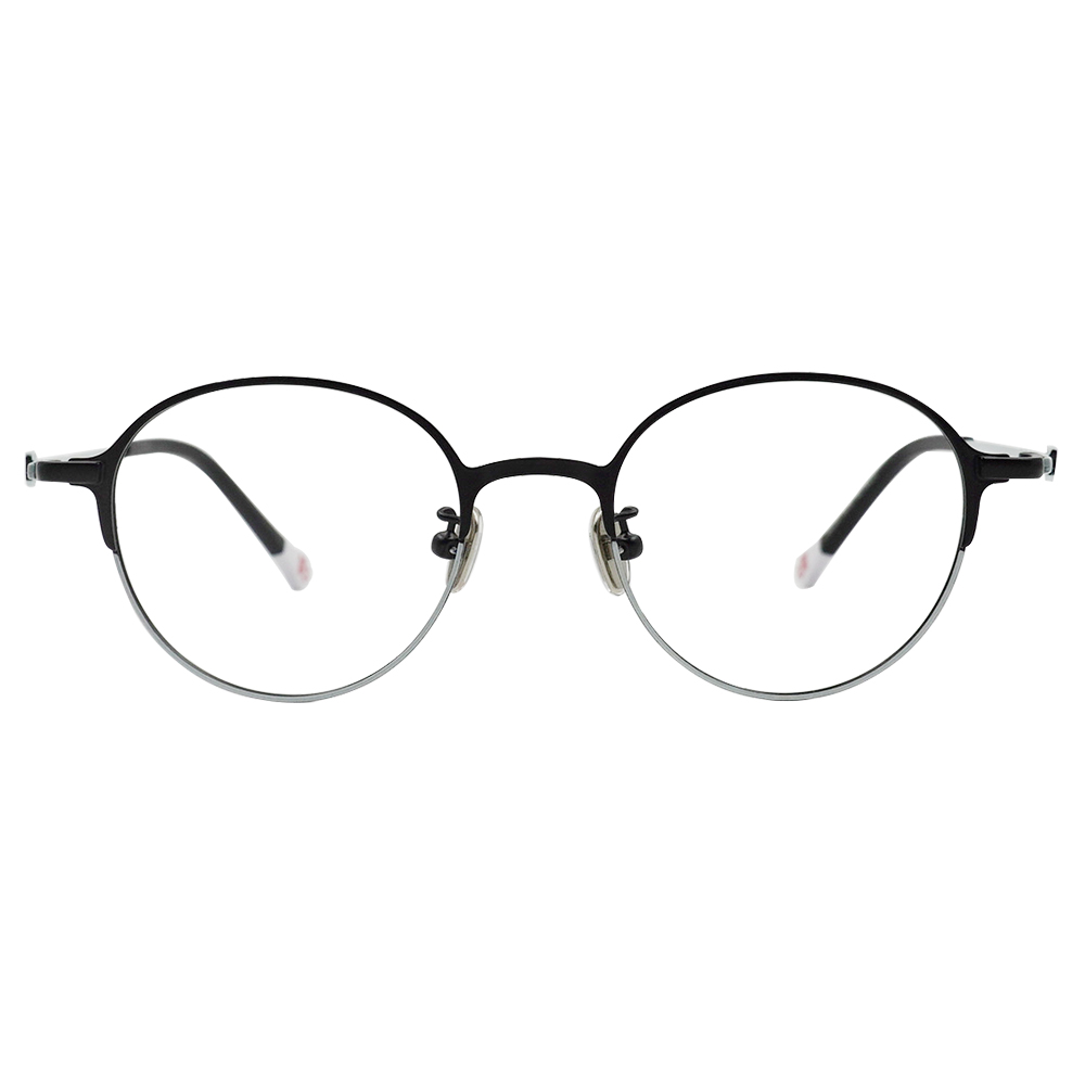 K-DESIGN動物聯萌 | 賓士喵 圓框眼鏡 | 黑X白