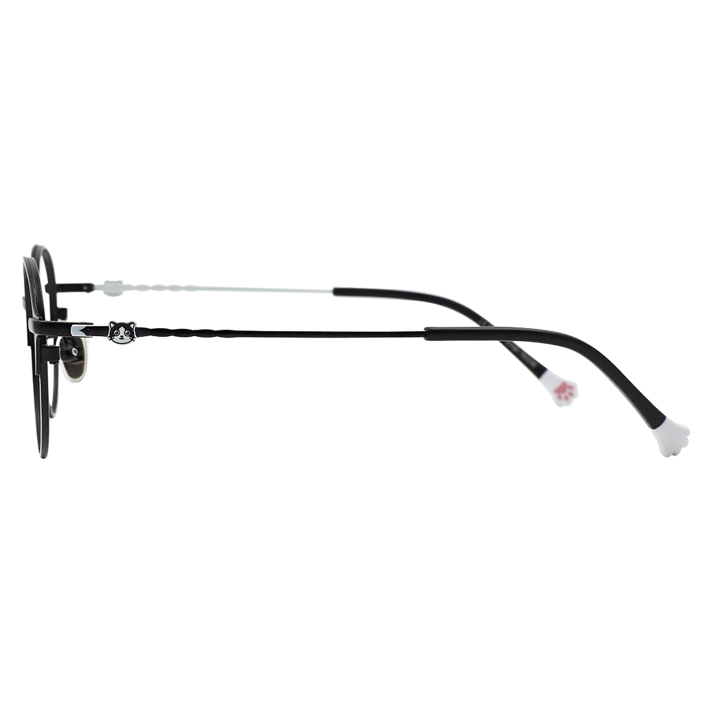 K-DESIGN動物聯萌 | 賓士喵 圓框眼鏡 | 黑X白