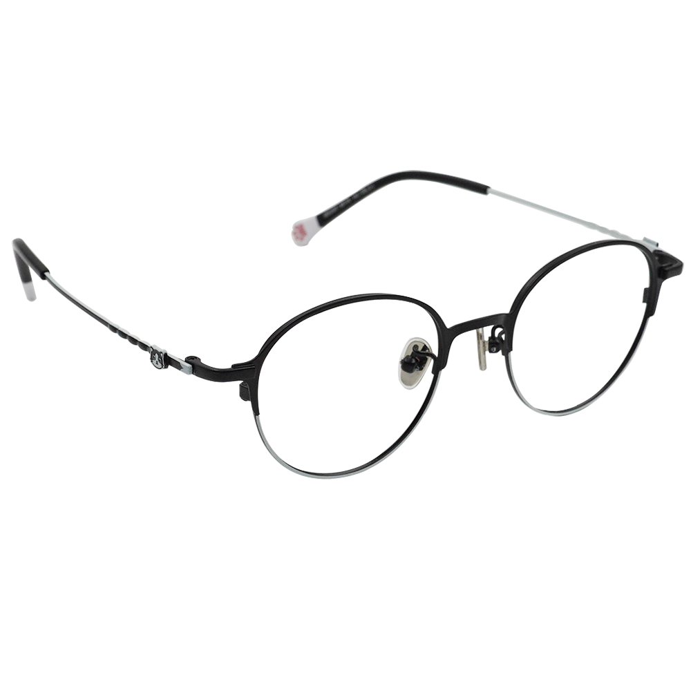 K-DESIGN動物聯萌 | 賓士喵 圓框眼鏡 | 黑X白