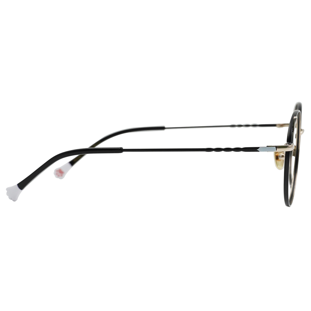 K-DESIGN動物聯萌 | 萌Q貓耳 圓框眼鏡 | 黑燦金