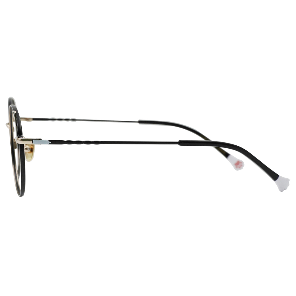 K-DESIGN動物聯萌 | 萌Q貓耳 圓框眼鏡 | 黑燦金