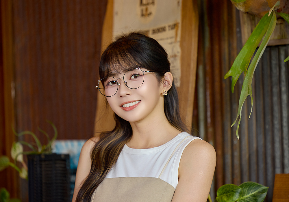 K-DESIGN動物聯萌 | 萌Q貓耳 圓框眼鏡 | 黑燦金