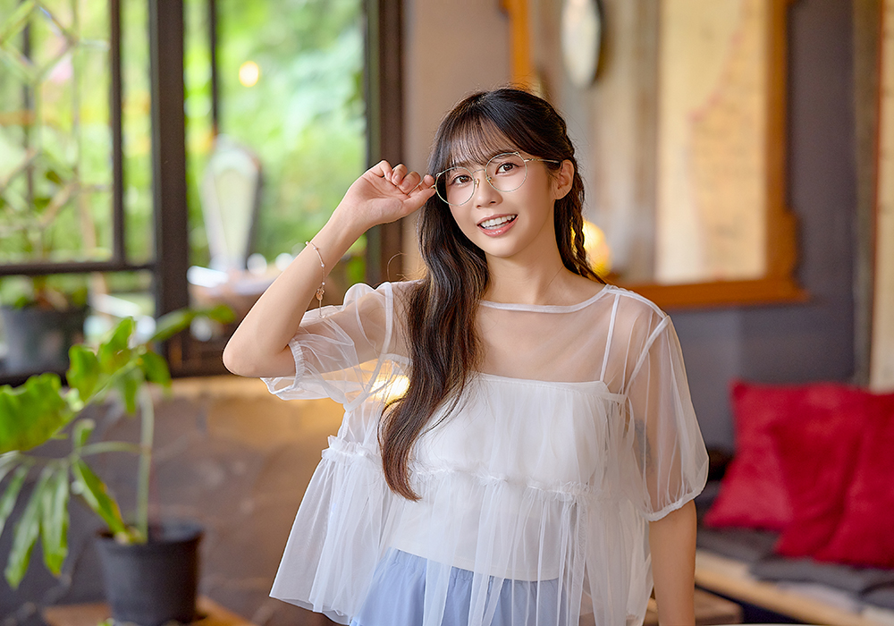 K-DESIGN動物聯萌 | 萌Q貓耳 圓框眼鏡 | 春芽綠