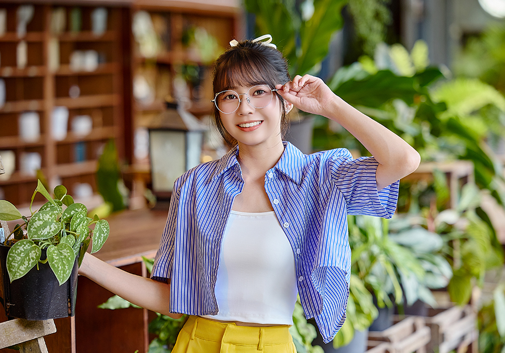 K-DESIGN動物聯萌 | 萌Q貓耳 圓框眼鏡 | 寶寶藍