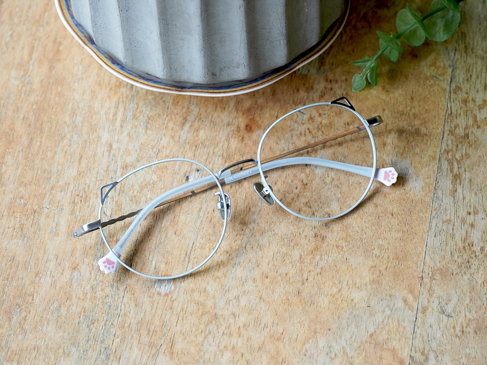 K-DESIGN動物聯萌 | 萌Q貓耳 圓框眼鏡 | 寶寶藍