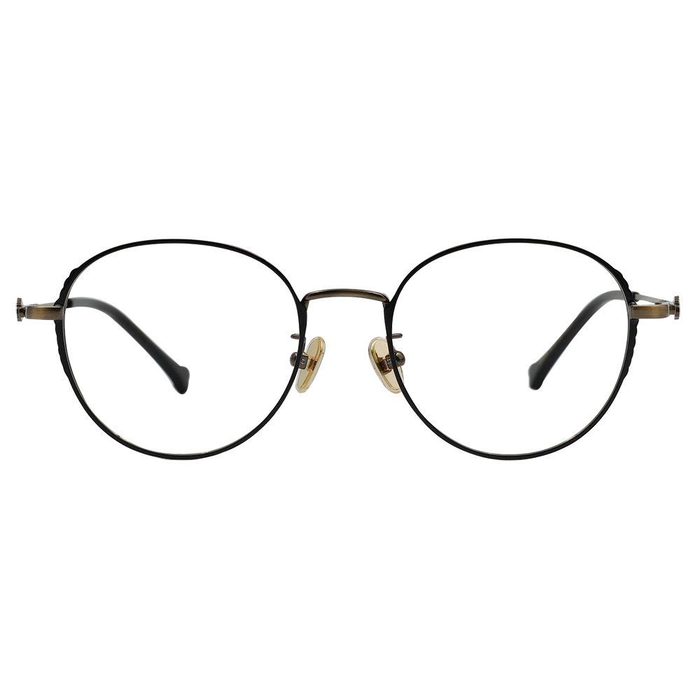 K-DESIGN動物聯萌 | 捲捲小耳朵 波士頓框眼鏡 | 箔金黑