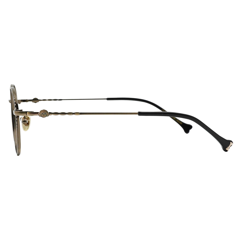 K-DESIGN動物聯萌 | 捲捲小耳朵 波士頓框眼鏡 | 箔金黑