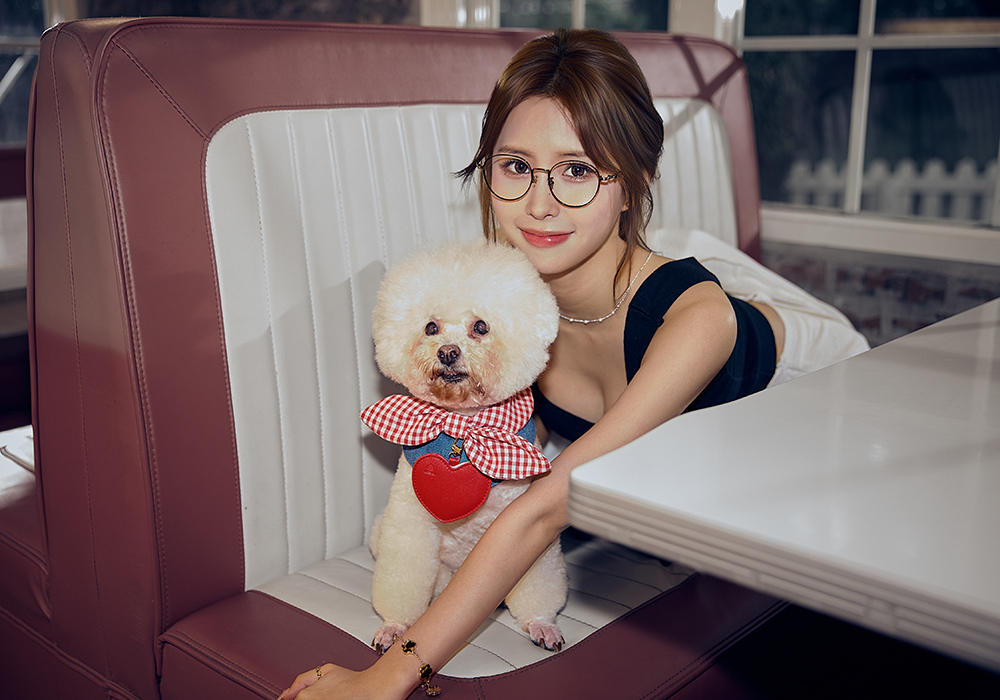 K-DESIGN動物聯萌 | 捲捲小耳朵 波士頓框眼鏡 | 箔金黑