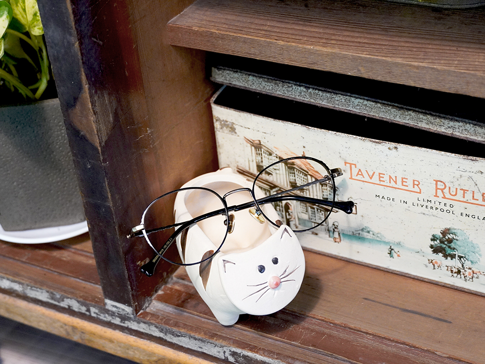 K-DESIGN動物聯萌 | 捲捲小耳朵 波士頓框眼鏡 | 箔金黑