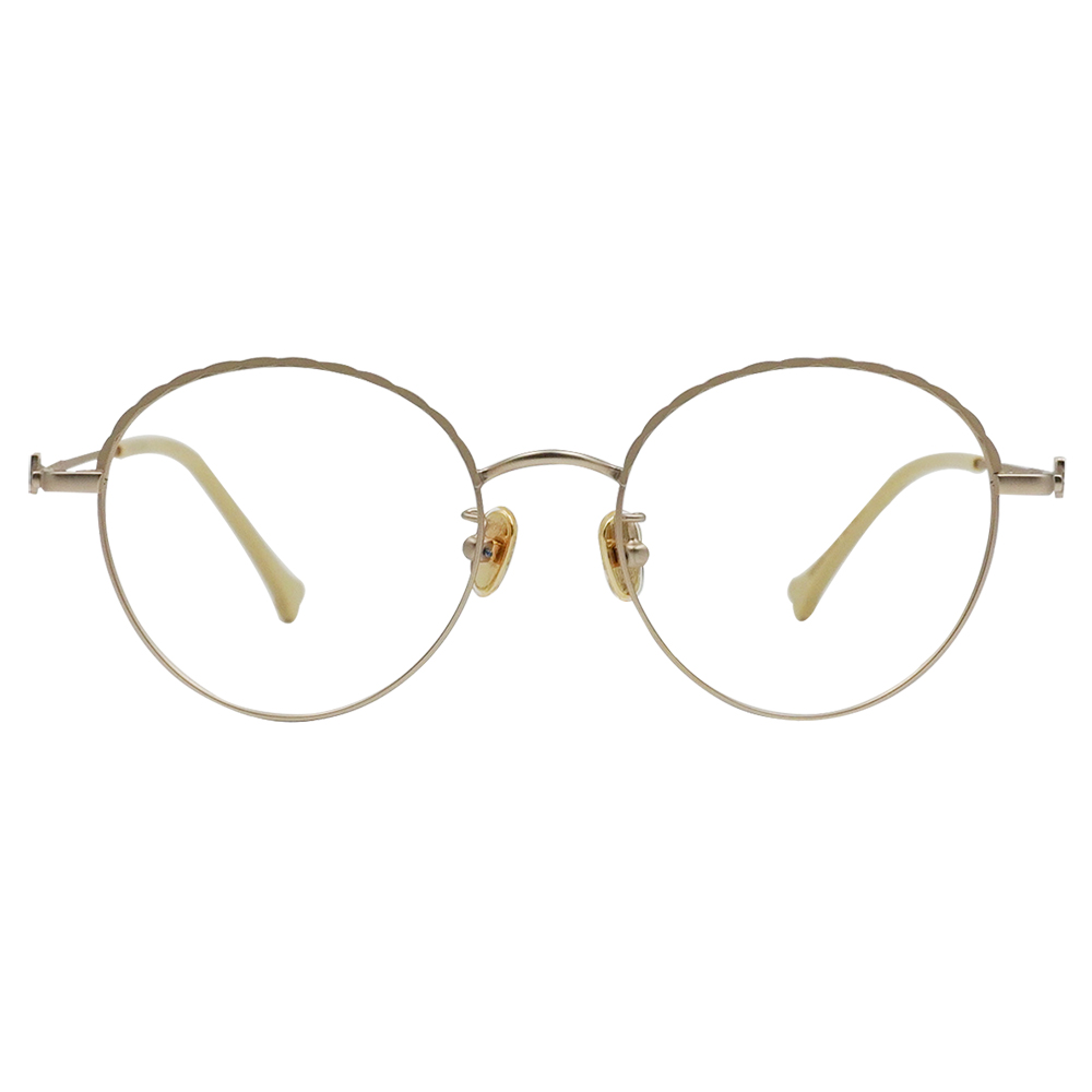 K-DESIGN動物聯萌 | 雲朵草泥馬 圓框眼鏡 | 微光金