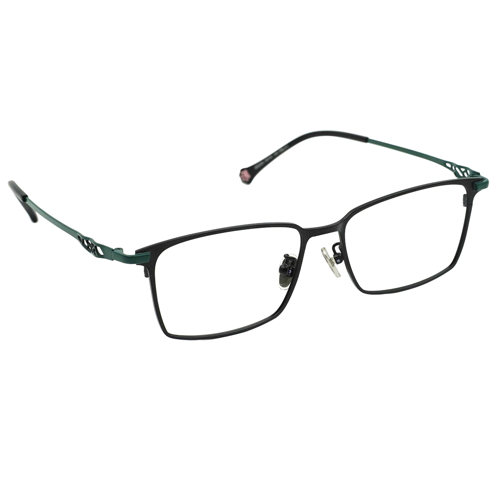 K-DESIGN動物聯萌 | 斑斑日記 長方框眼鏡 | 森林綠