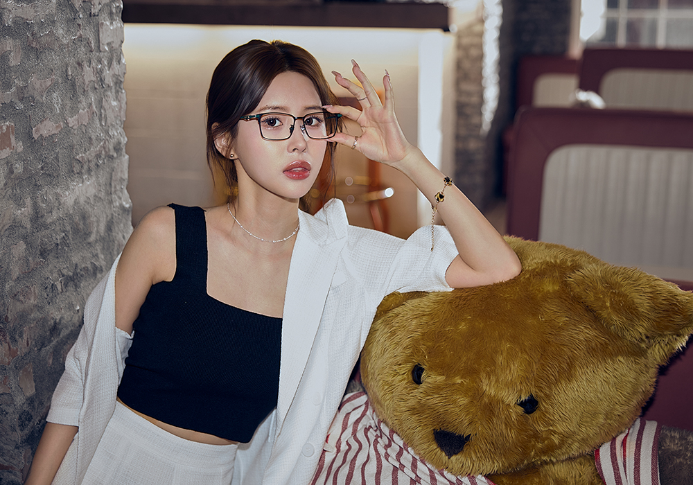 K-DESIGN動物聯萌 | 斑斑日記 長方框眼鏡 | 森林綠