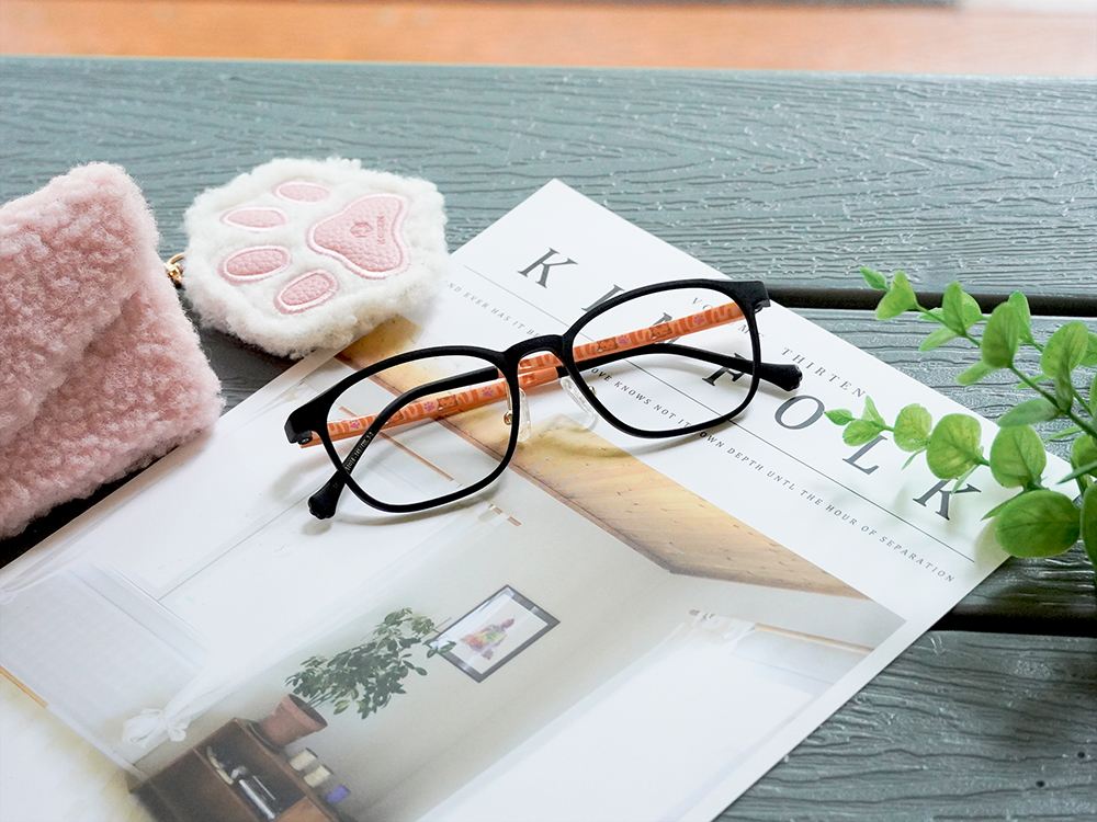 K-DESIGN動物聯萌 | 暖陽橘貓 方框眼鏡 | 碳黑X橘