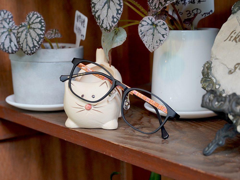 K-DESIGN動物聯萌 | 暖陽橘貓 方框眼鏡 | 碳黑X橘