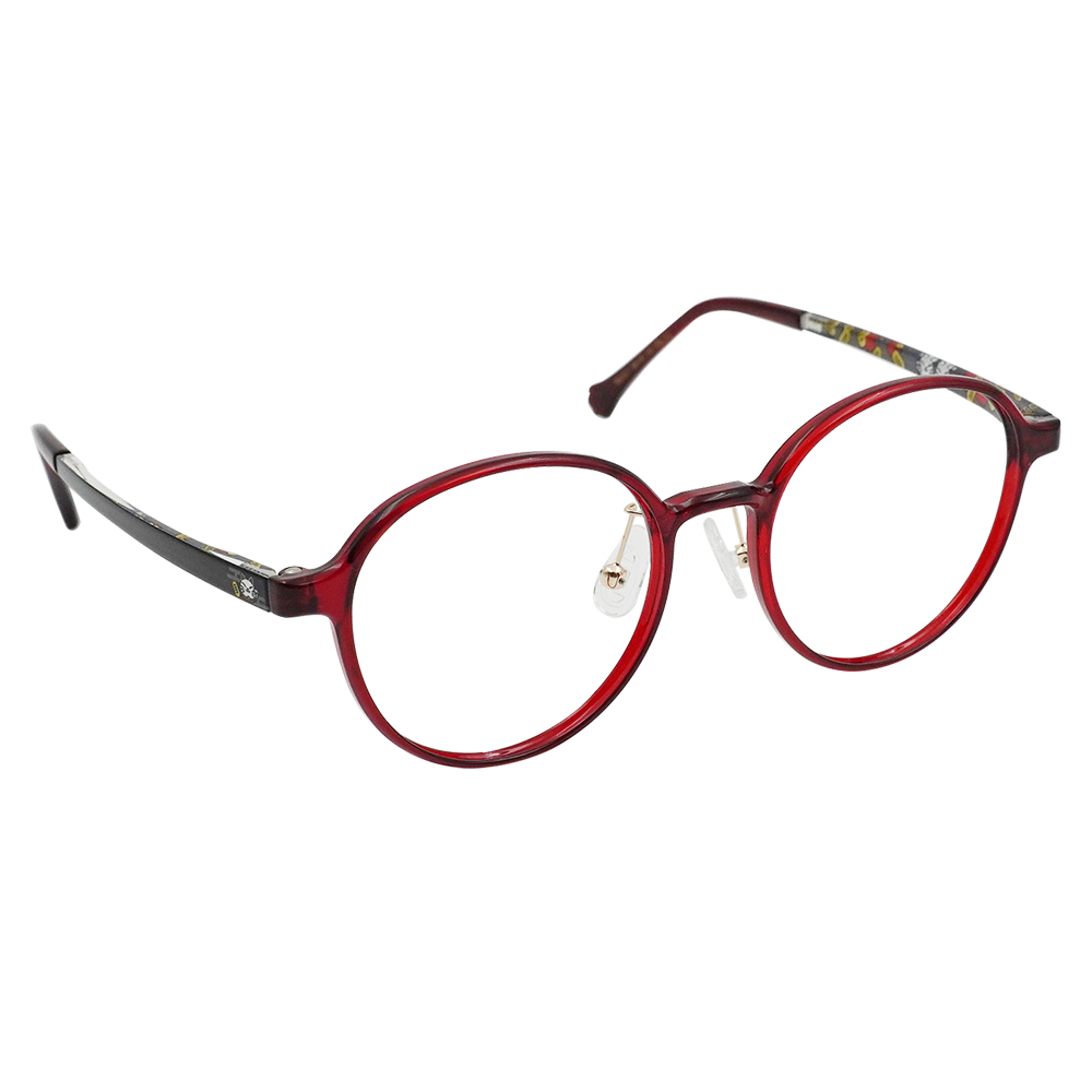 K-DESIGN動物聯萌 | 招財喵駕到 圓框眼鏡 | 石榴紅