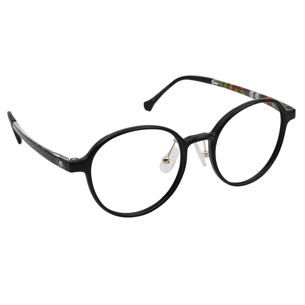 K-DESIGN動物聯萌 | 招財喵駕到 圓框眼鏡 | 純粹黑