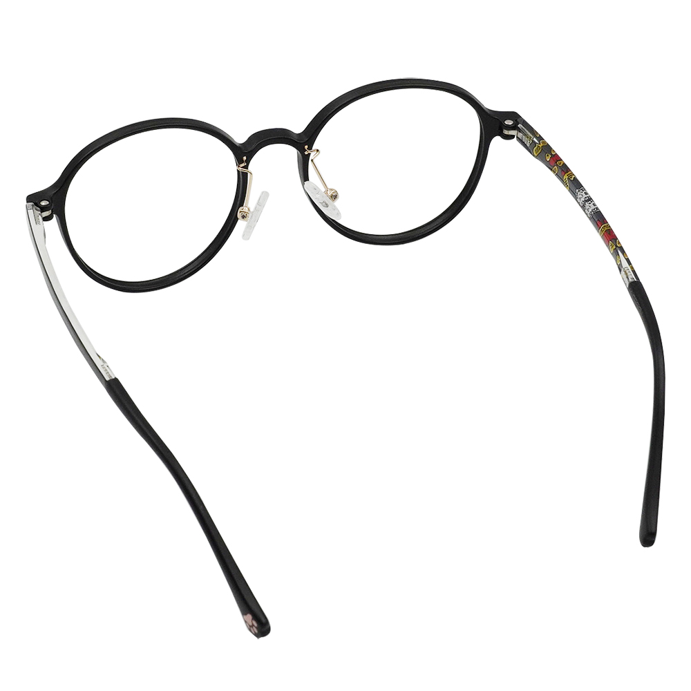 K-DESIGN動物聯萌 | 招財喵駕到 圓框眼鏡 | 純粹黑