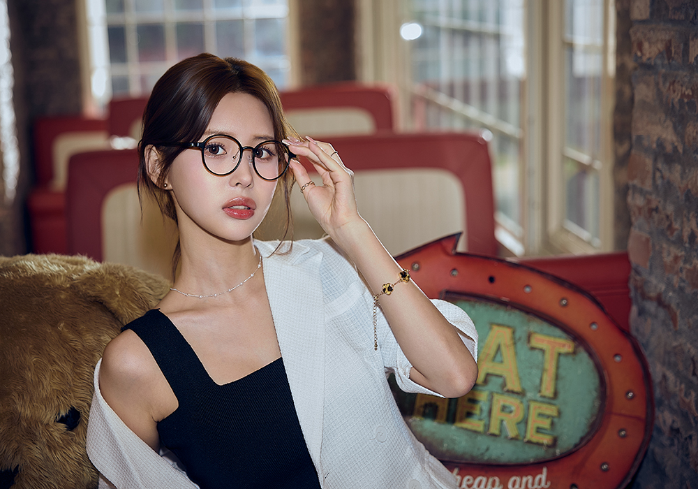 K-DESIGN動物聯萌 | 招財喵駕到 圓框眼鏡 | 純粹黑