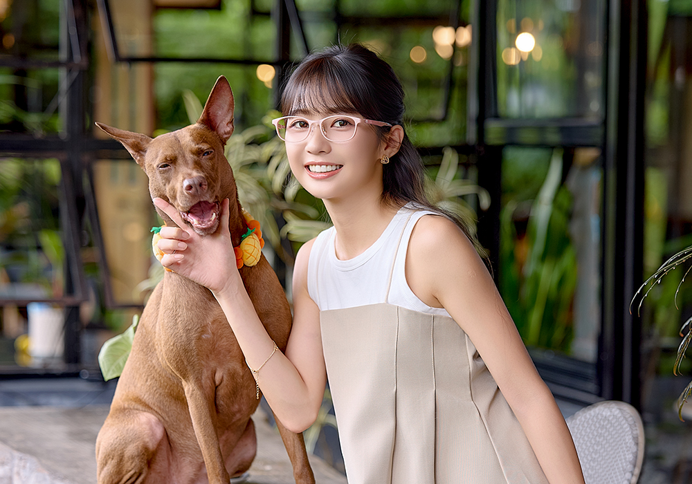K-DESIGN動物聯萌 | 汪汪甜心 長方框眼鏡 | 草莓牛奶
