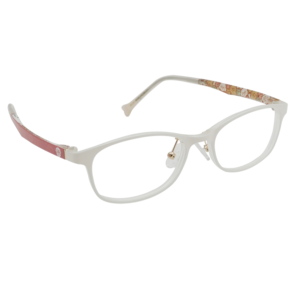 K-DESIGN動物聯萌 | 汪汪甜心 長方框眼鏡 | 櫻花白 