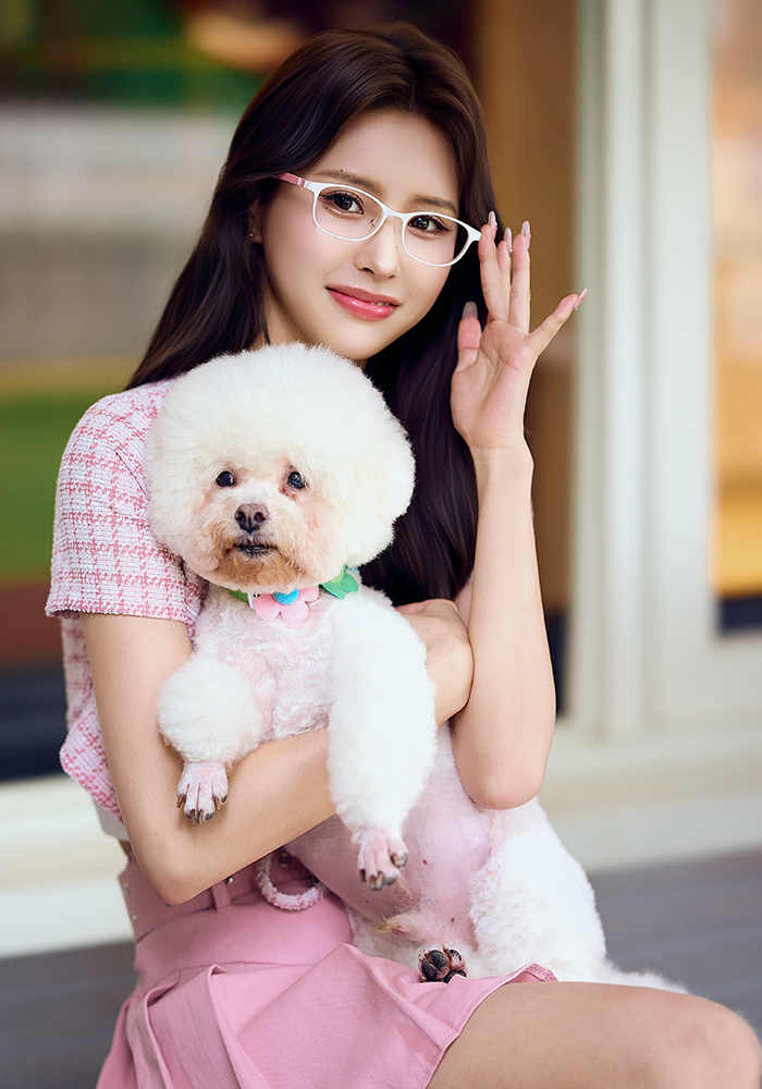 K-DESIGN動物聯萌 | 汪汪甜心 長方框眼鏡 | 櫻花白 