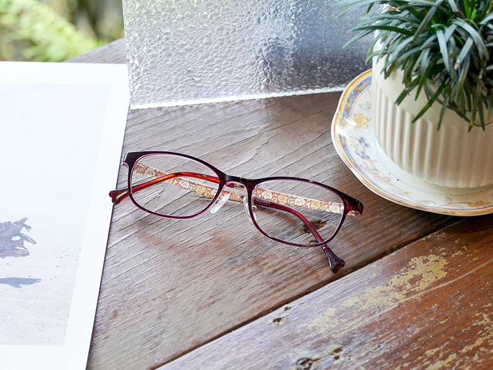 K-DESIGN動物聯萌 | 汪汪甜心 長方框眼鏡 | 櫻桃紅