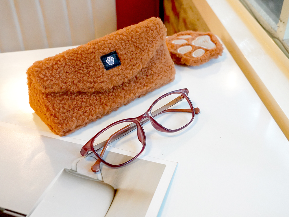 K-DESIGN動物聯萌 | 蹦蹦爪印 方框眼鏡 | 棗紅