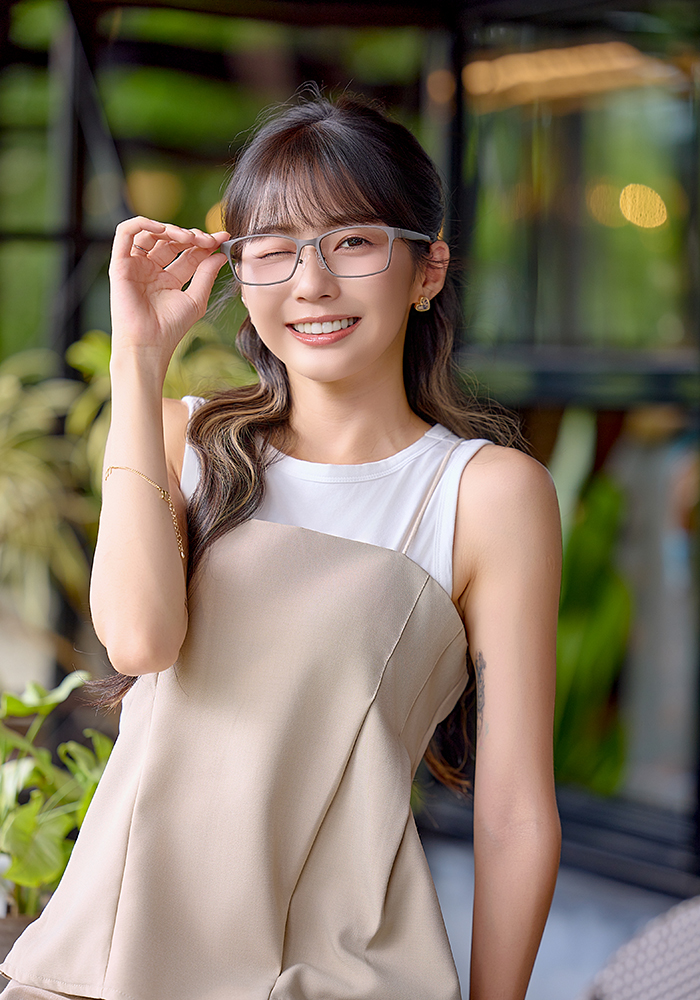 K-DESIGN動物聯萌 | 狗勾特派員 長方框眼鏡 | 亮點棕灰