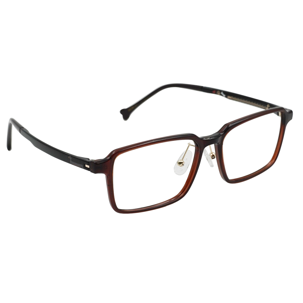 K-DESIGN動物聯萌 | DOOOOG 長方框眼鏡 | 透紅棕