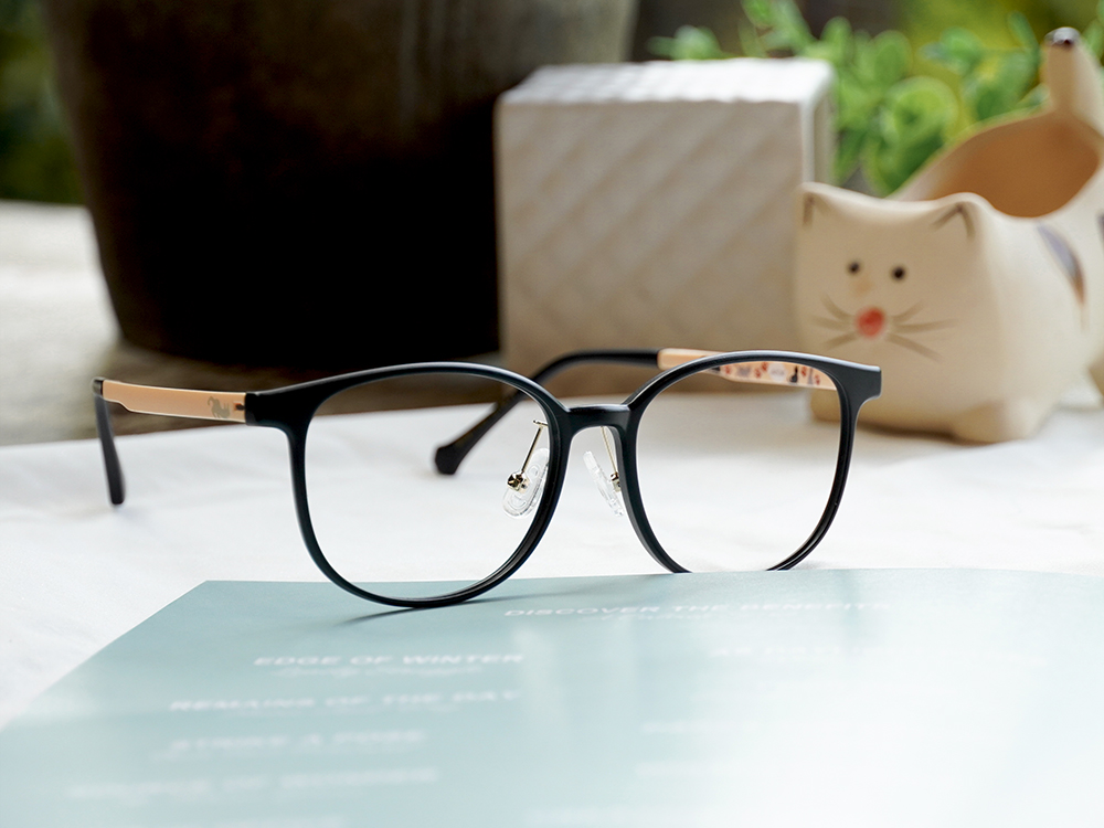 K-DESIGN動物聯萌 | 蹭蹭小時光 方框眼鏡 | 焦糖布丁色