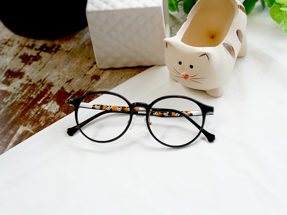 K-DESIGN動物聯萌  | 三花日常 圓框眼鏡 | 鋼琴黑