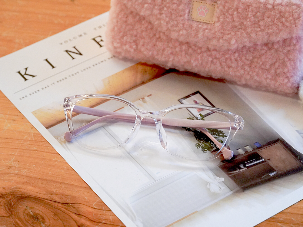 K-DESIGN動物聯萌 | 踩踩印記 方框眼鏡 | 晶透紫