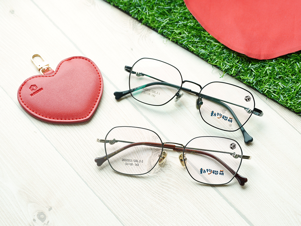 K-DESIGN動物聯萌 | 軟萌無尾熊 多邊框眼鏡 | 煙光黑