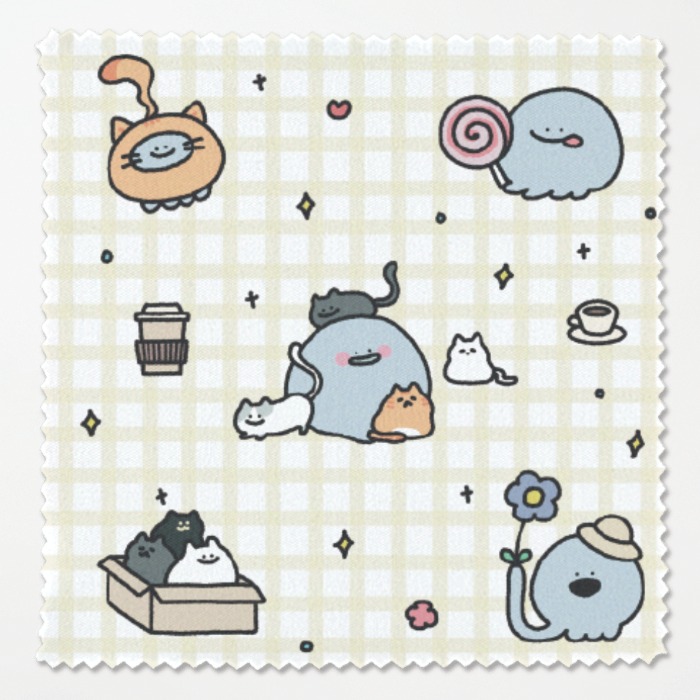 那隻水母｜水母和貓咪_眼鏡布