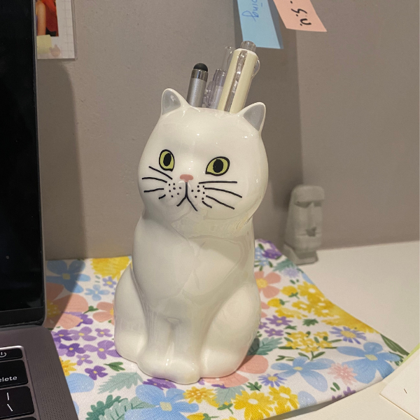 【SETO CRAFT】貓咪造型花器/筆座