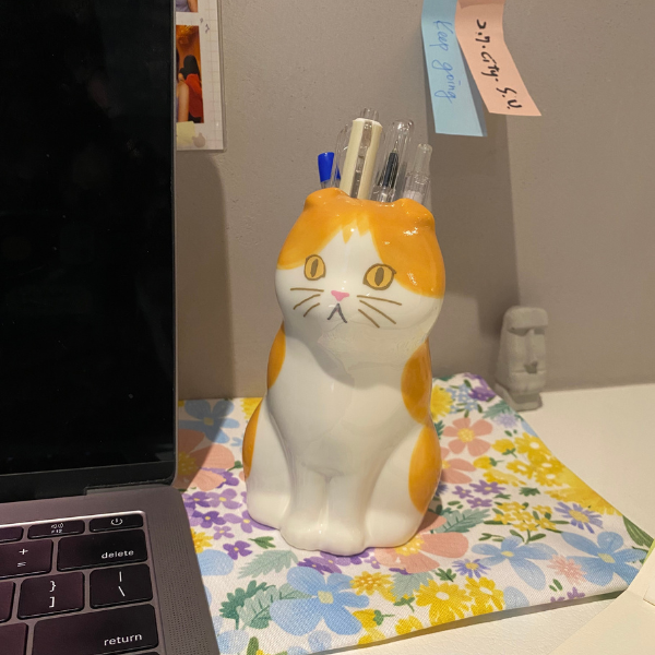 【SETO CRAFT】貓咪造型花器/筆座 3入組