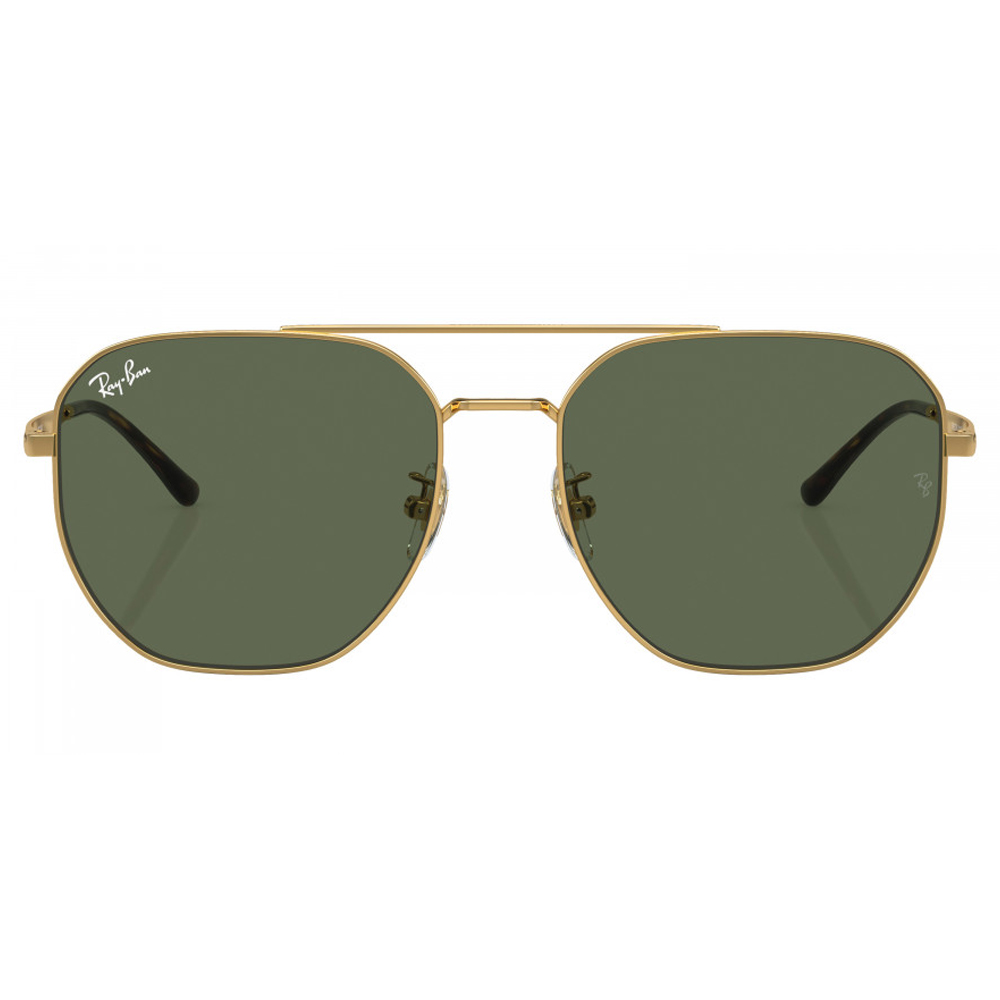 Ray Ban l 率性雙槓多邊框太陽眼鏡 | 深綠X金