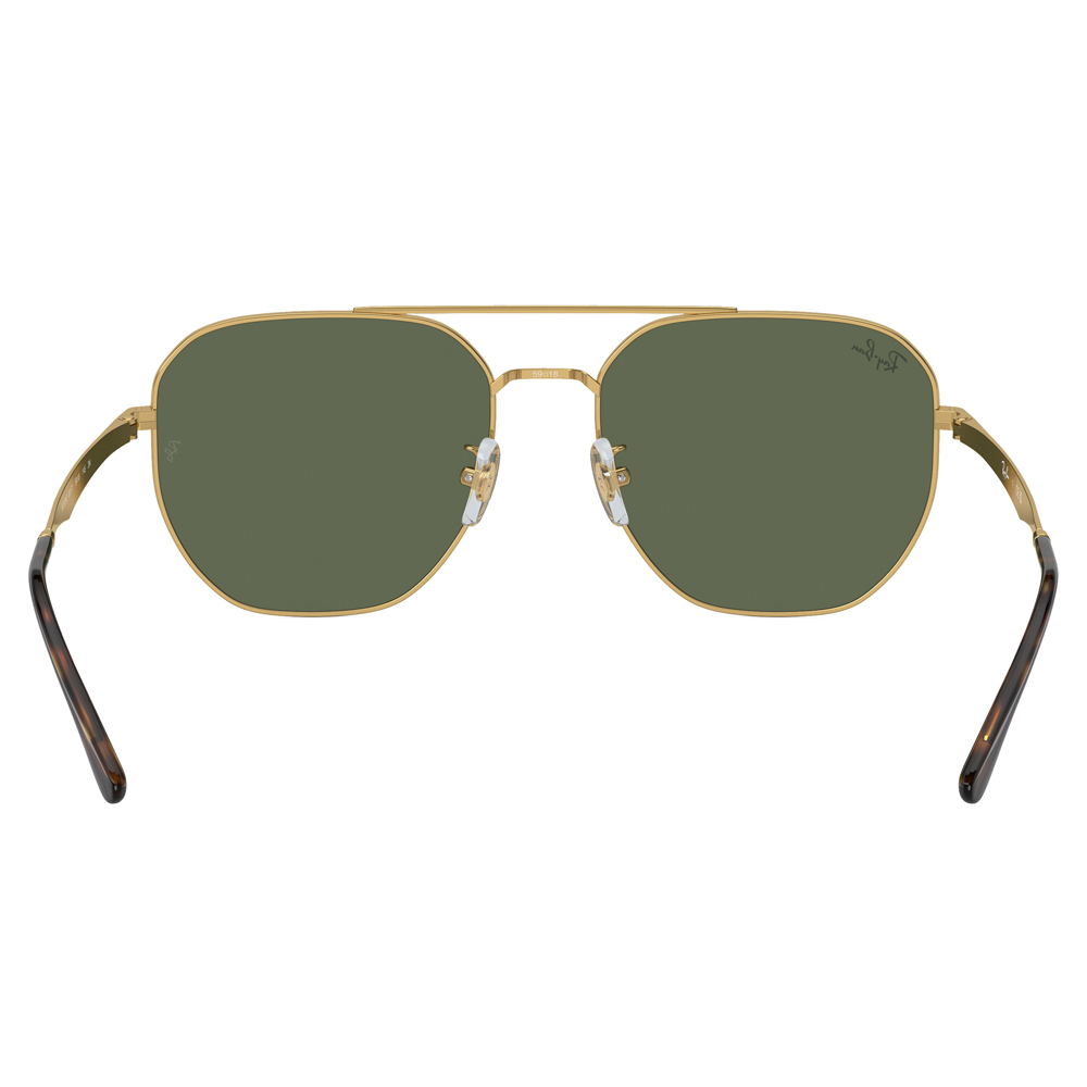 Ray Ban l 率性雙槓多邊框太陽眼鏡 | 深綠X金