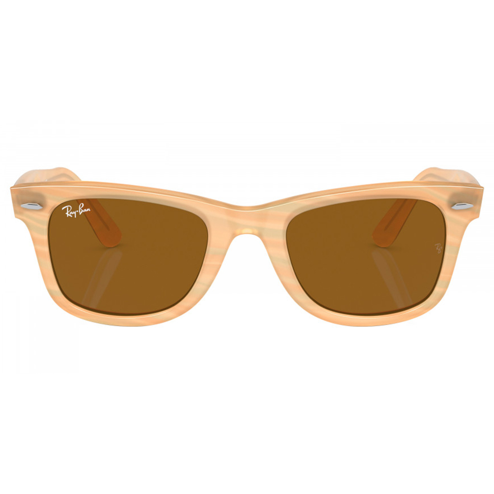 Ray Ban l 極點可變色方框太陽眼鏡 | 條紋透橙