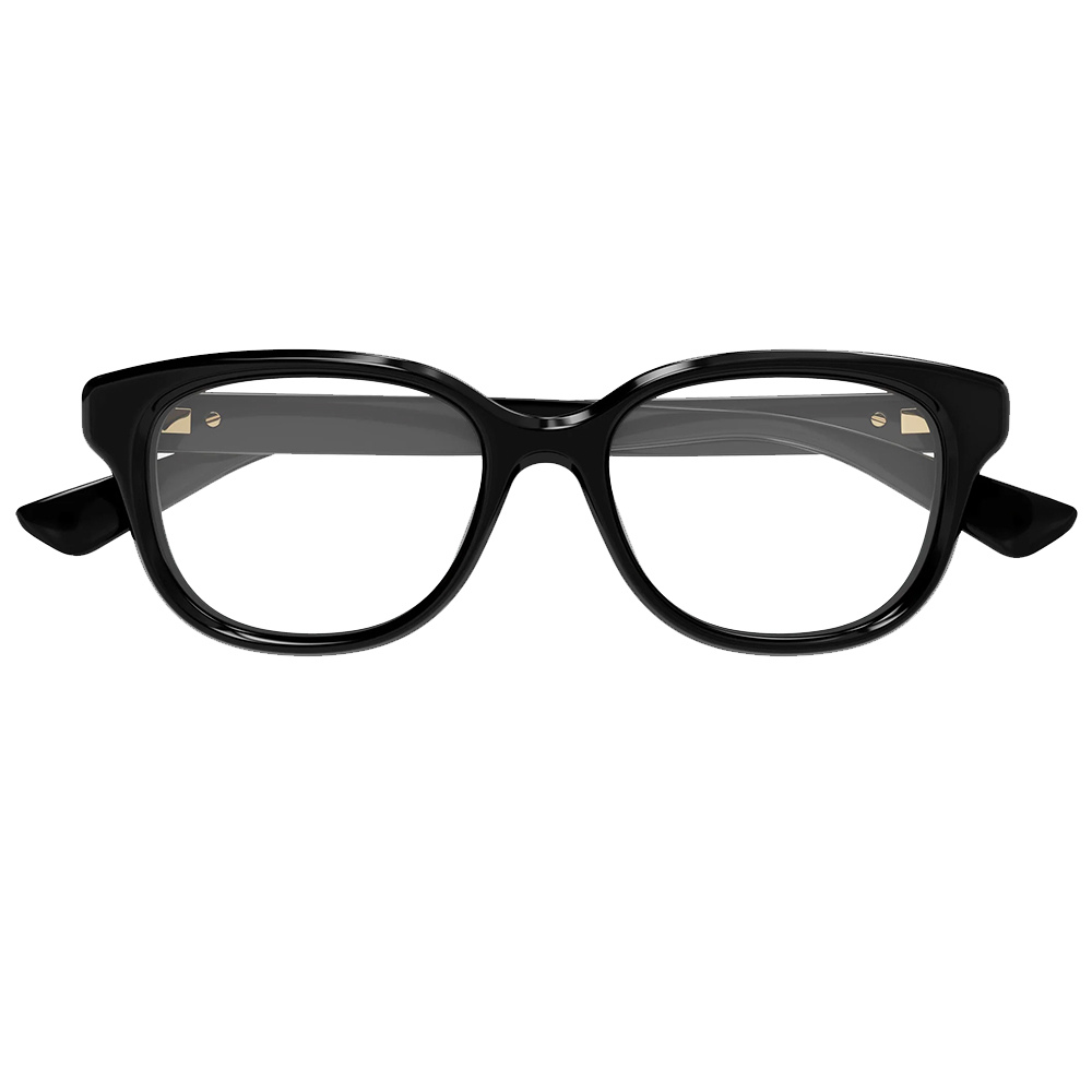 GUCCI | 經典小LOGO方框眼鏡 | 質感黑X金