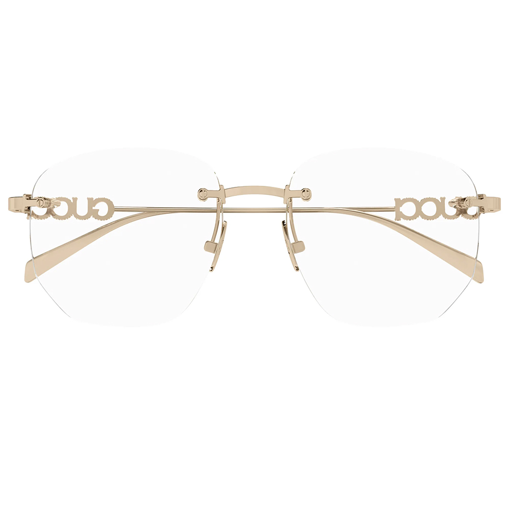 GUCCI | 雅致立體LOGO無邊框眼鏡 | 玫瑰金