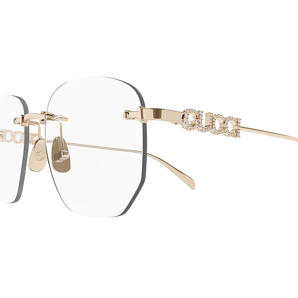 GUCCI | 雅致立體LOGO無邊框眼鏡 | 玫瑰金
