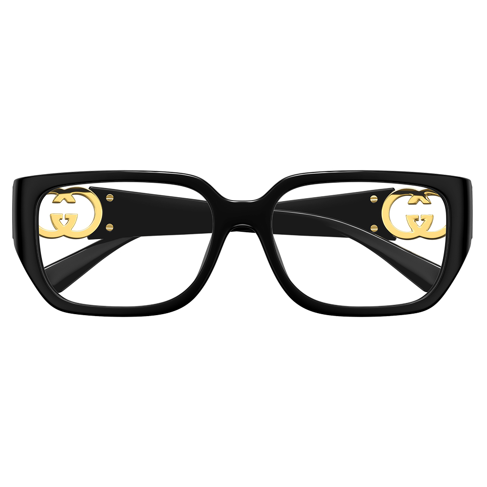GUCCI | 義式優雅長方框眼鏡 | 炭晶黑