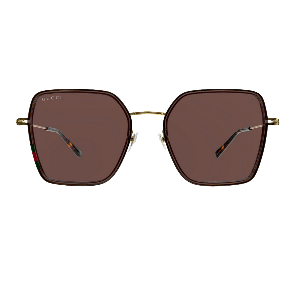 GUCCI | 繆斯輪廓多邊框太陽眼鏡 | 玳瑁棕