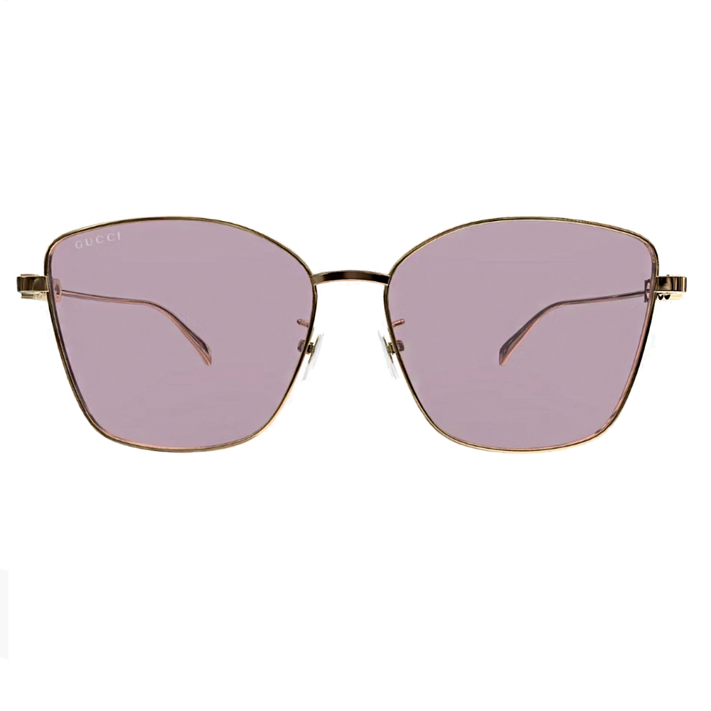 GUCCI | 立體LOGO多邊框太陽眼鏡 | 金X粉